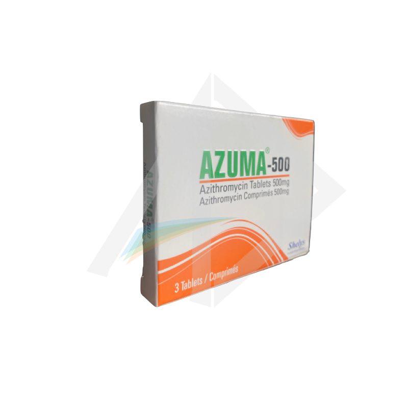 Azuma 500mg Azithromycin Antibiotic Tablets - 1 Strip of 3 Tablets