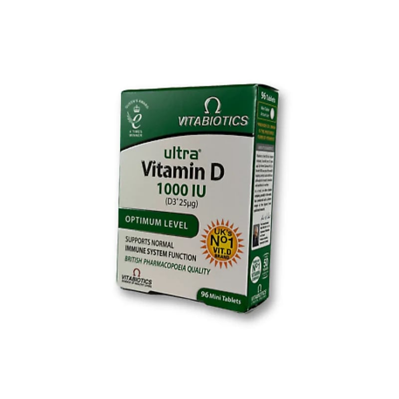 Vitabiotics Ultra-D3 1000 IU Vitamin D3 Tablets - 1 Pack of 96 Tablets
