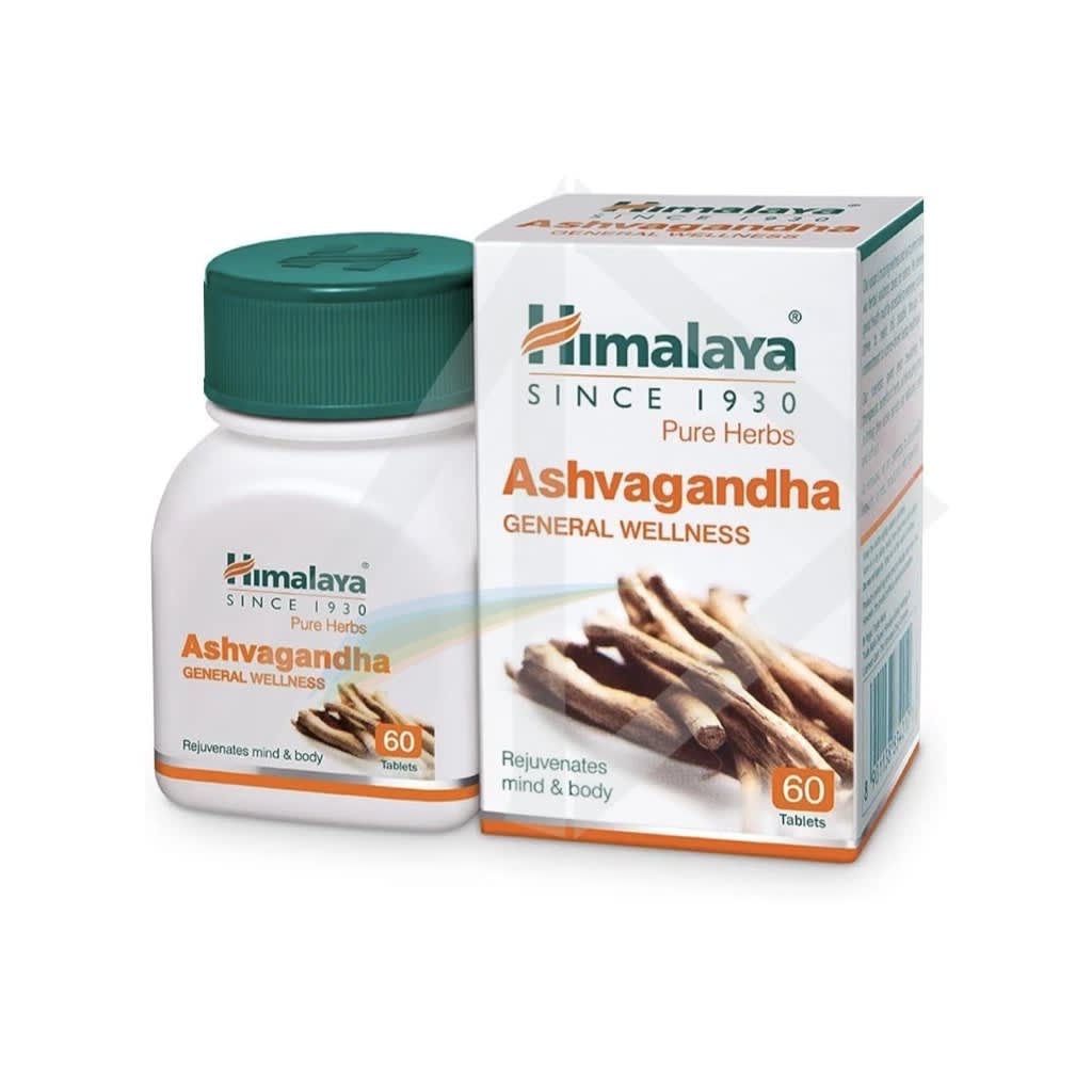 Himalaya Ashwagandha Stress Relief Tablets - 1 Bottle of 60 Tablets
