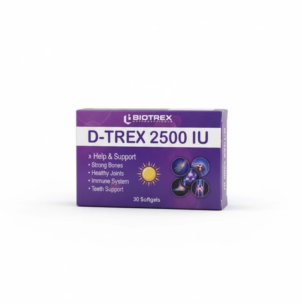 D-Trex 2500 IU Vitamin D3 Tablets - 1 Pack of 30 Tablets