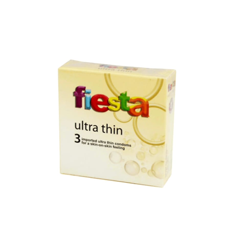 Fiesta Ultra Thin Latex Condoms - 1 Pack of 3 Condoms