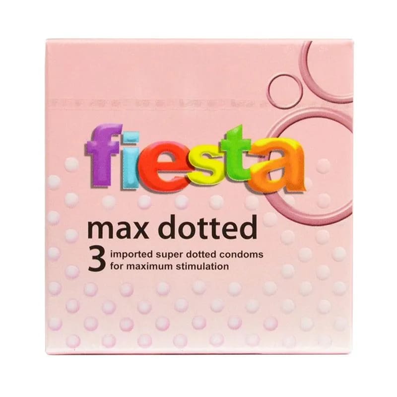 Fiesta Max Dotted Latex Condoms - 1 Pack of 3 Condoms