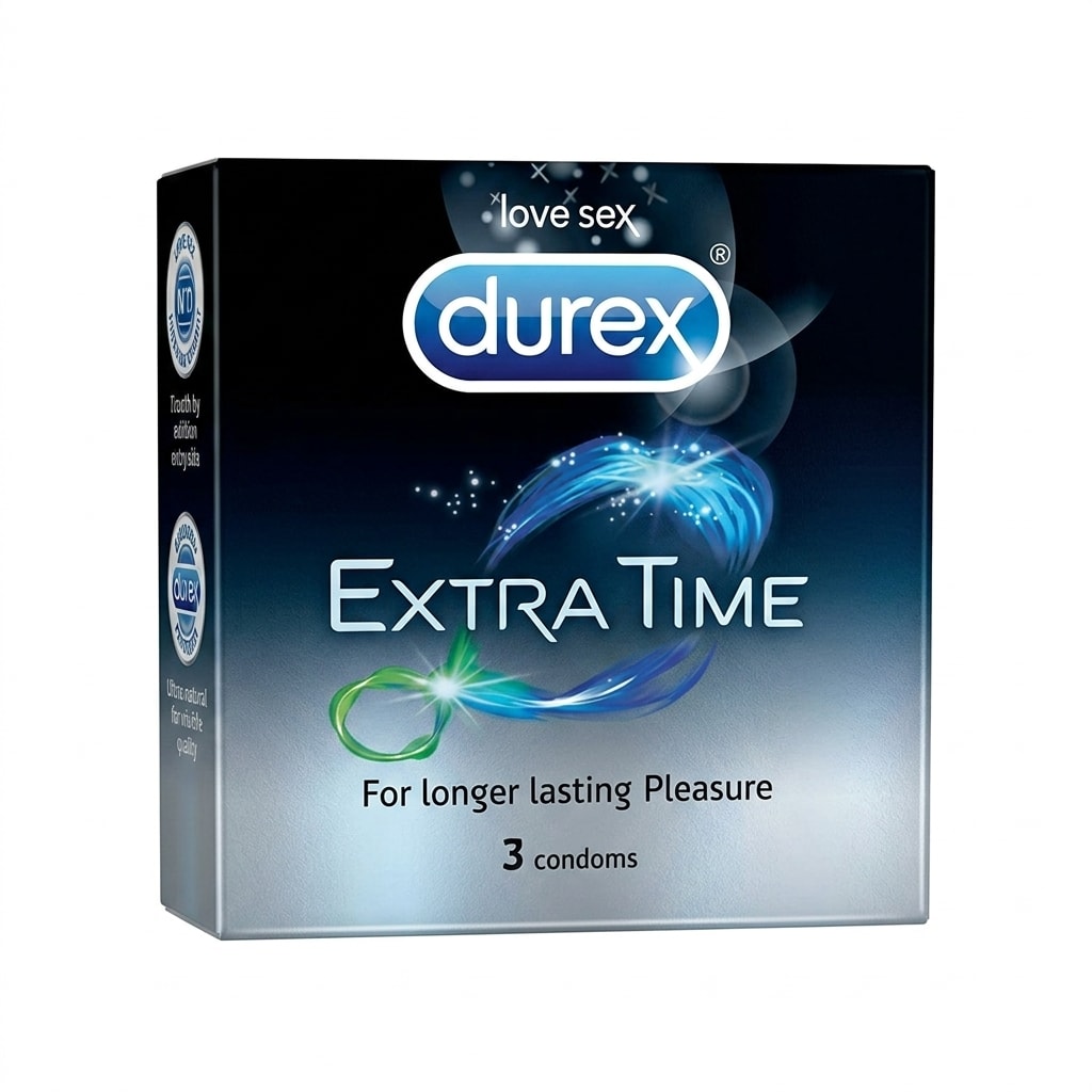 Durex Extra Time Climax Control Condoms - 1 Pack of 3 Condoms