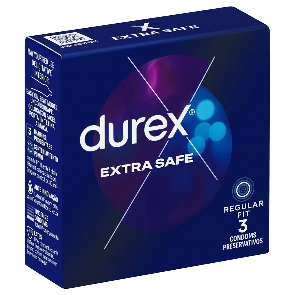 Durex Extra Safe Thick Latex Condoms - 1 Pack of 3 Condoms