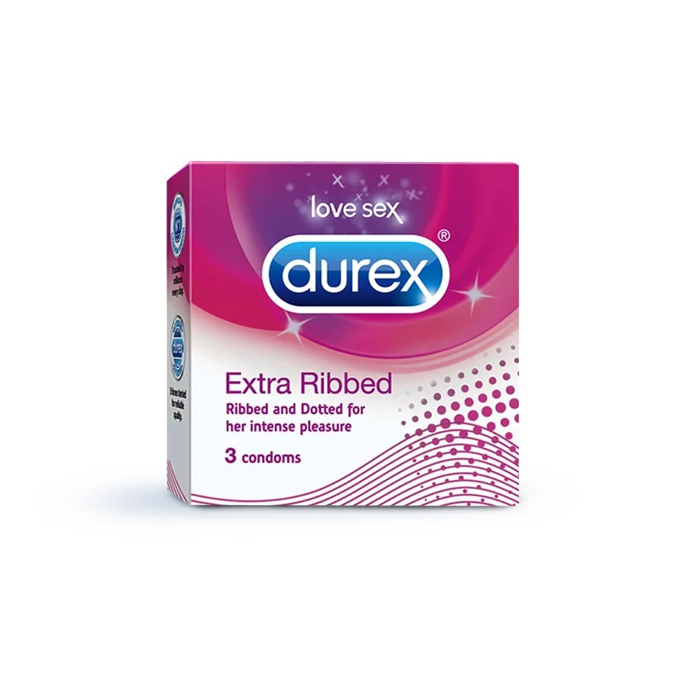 Durex Intense Ribbed &amp; Dotted Condoms - 1 Pack of 3 Condoms