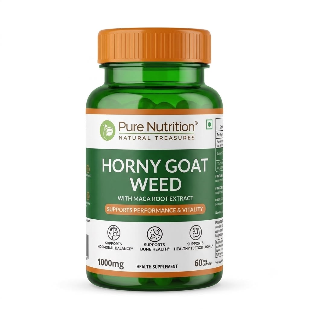 Horny Goat Weed Sexual Function Capsules - 1 Bottle of 60 Capsules
