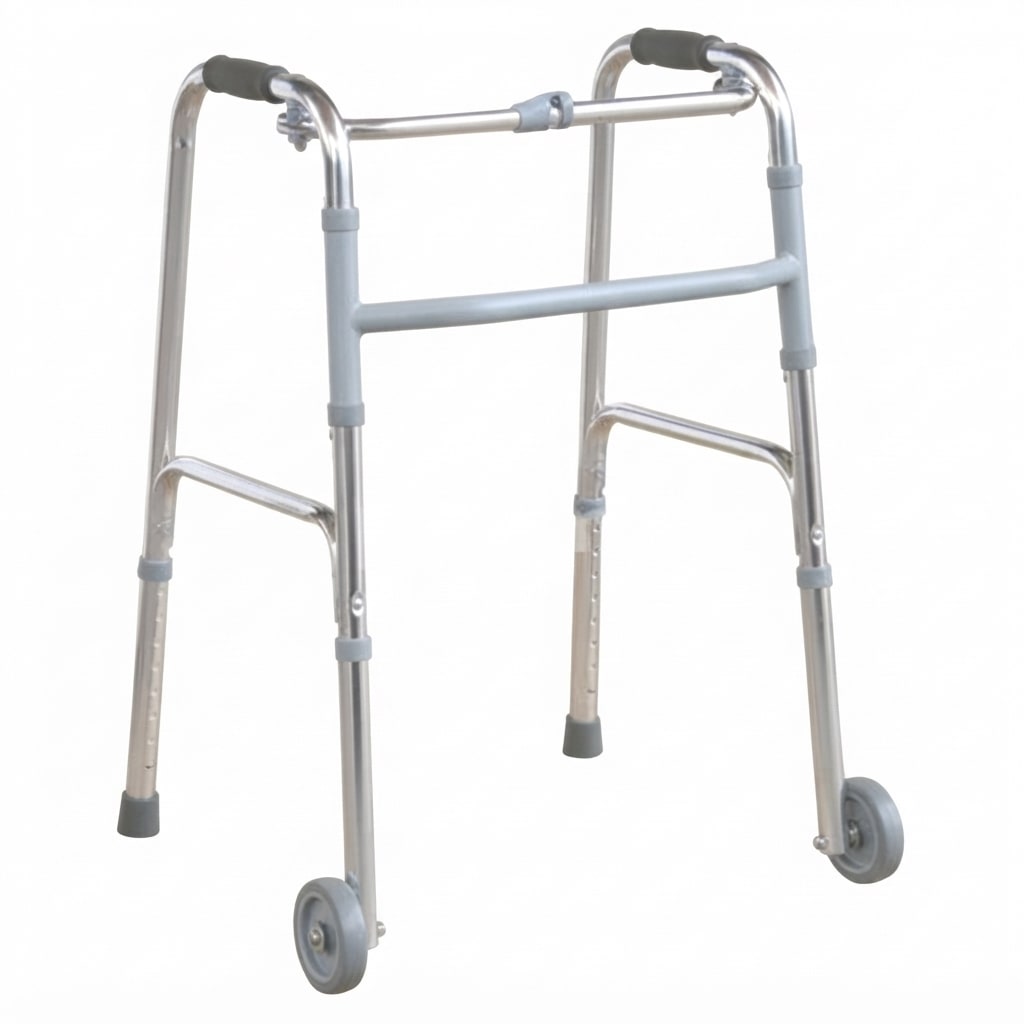 Adjustable Aluminum Walking Frame with Wheels - 1 Unit