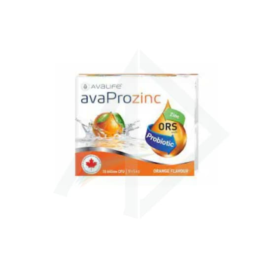 Avaprozinc Probiotic & Zinc ORS Solution (Orange) - 1 Box of 10 Sachets