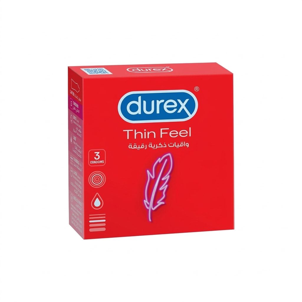 Durex Feel Thin Natural Latex Condoms - 1 Pack of 3 Condoms