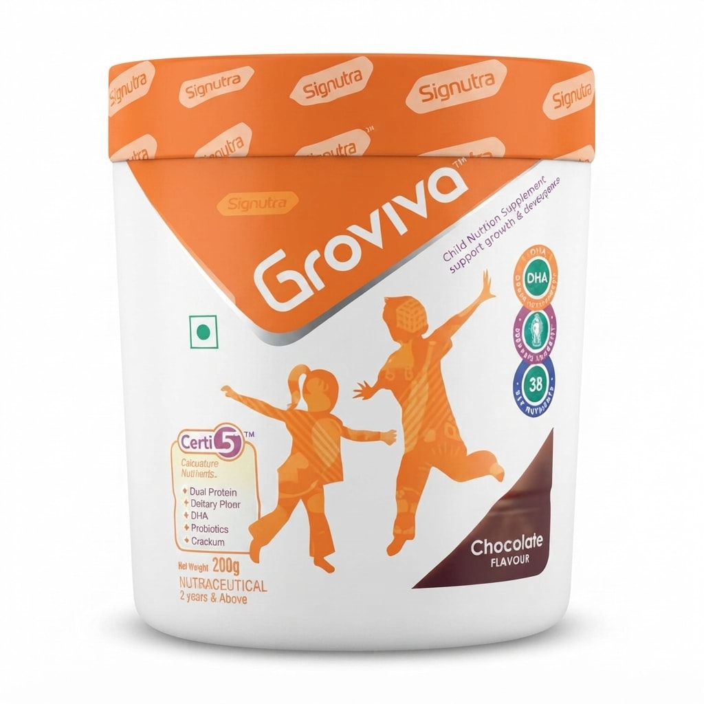 Groviva Child Nutritional Supplement Powder (Chocolate Flavor) - 200g Jar