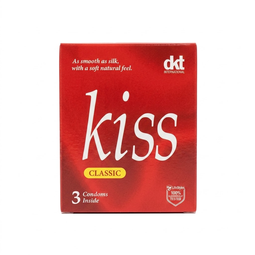 Kiss Classic Natural Latex Condoms - 1 Pack of 3 Condoms