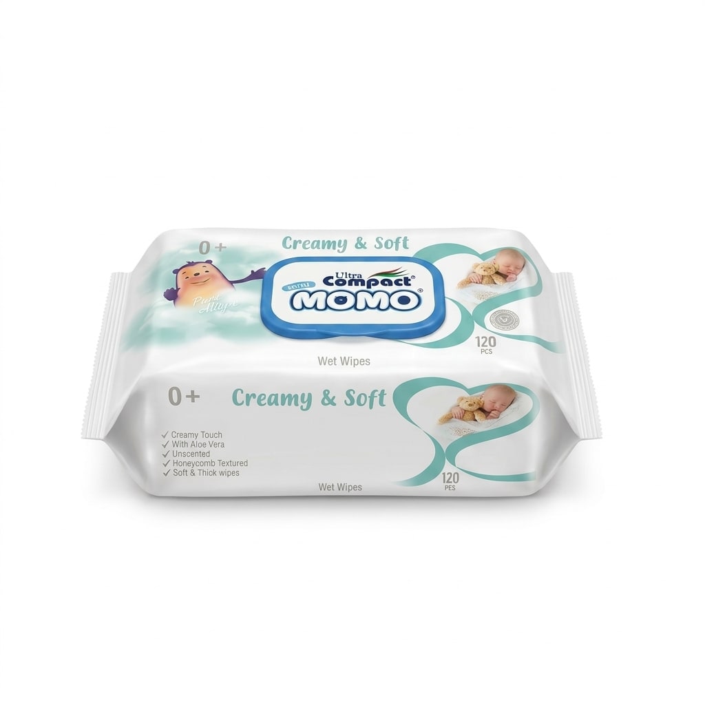 Momo Ultra Compact Baby Wet Wipes - 1 Pack of 120 Wipes