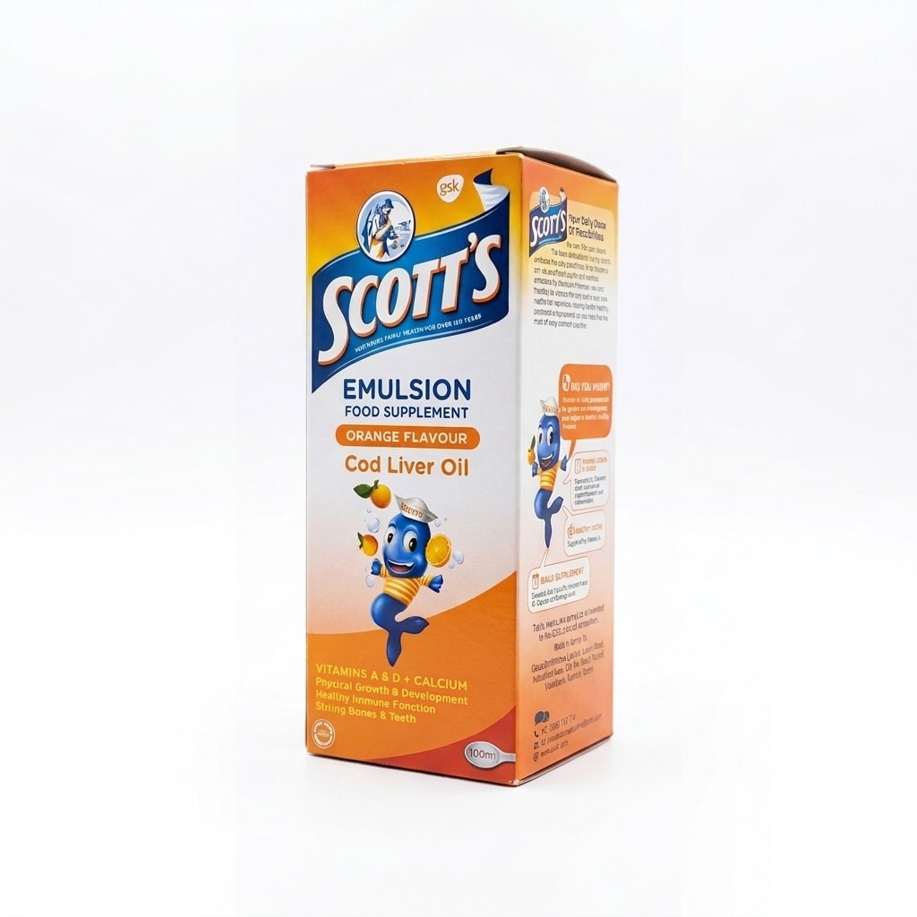 Scott's Cod Liver Oil Emulsion (Orange Flavor) - 100ml Bottle
