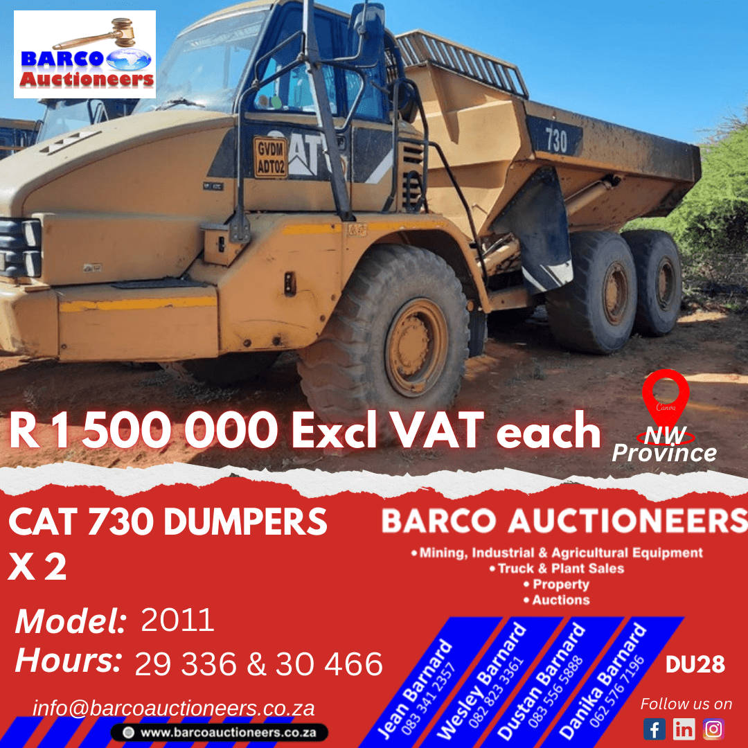 DU28_Cat 730 Dumpers x 2 2011 models
