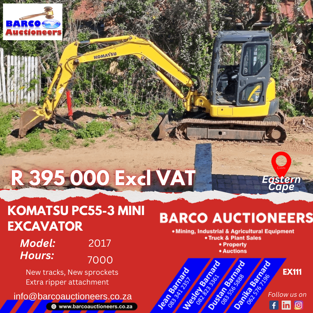 EX111_Komatsu PC55-3 Mini Excavator 2017 model