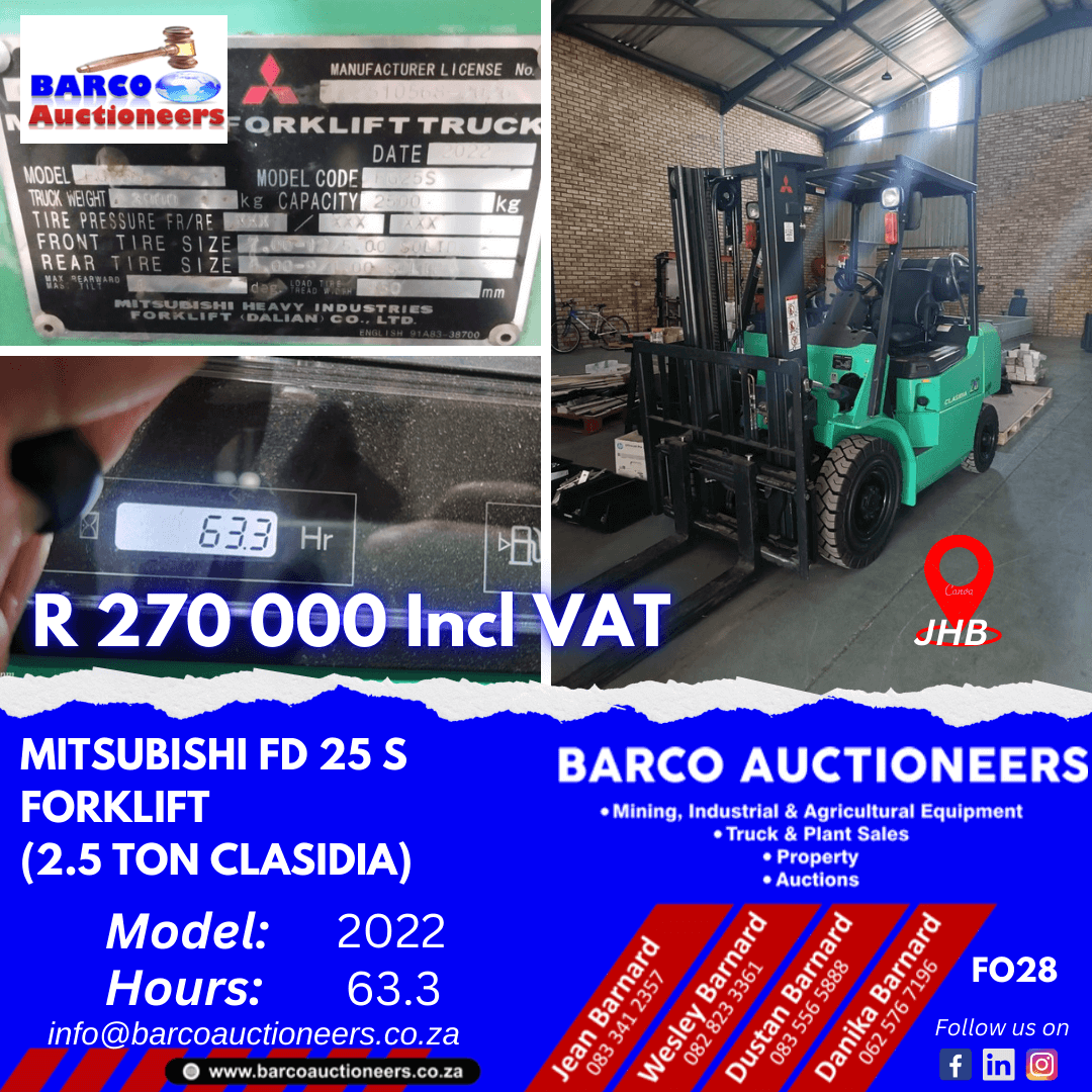 FO28_Mitsubishi FD 25 S 2.5 Ton Clasidia Forklift 2022 Model