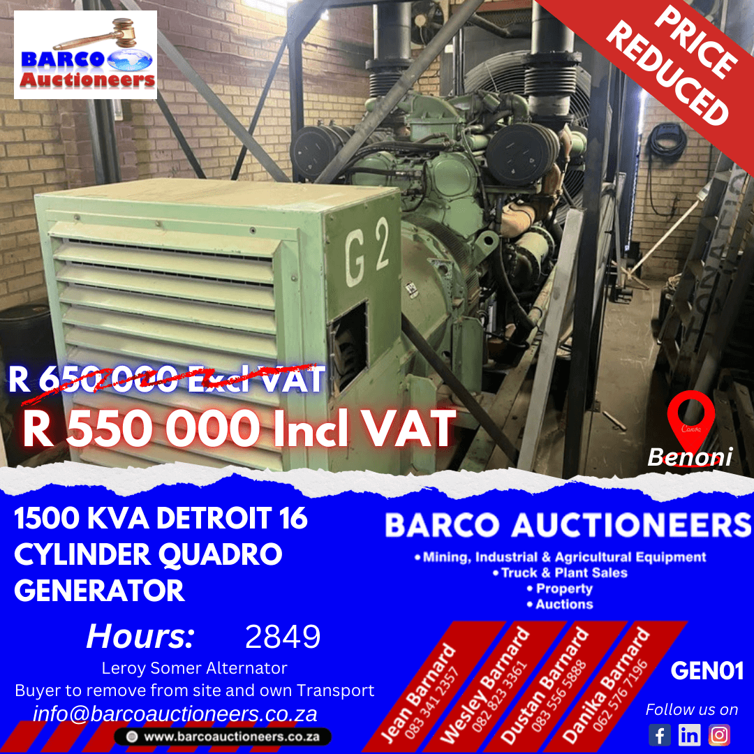 GEN01_1500 KVA Detroit 16 Cylinder Quadro Generator