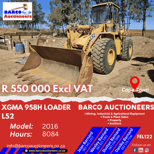 FEL122_XGMA 958H Loader L52 2016 model