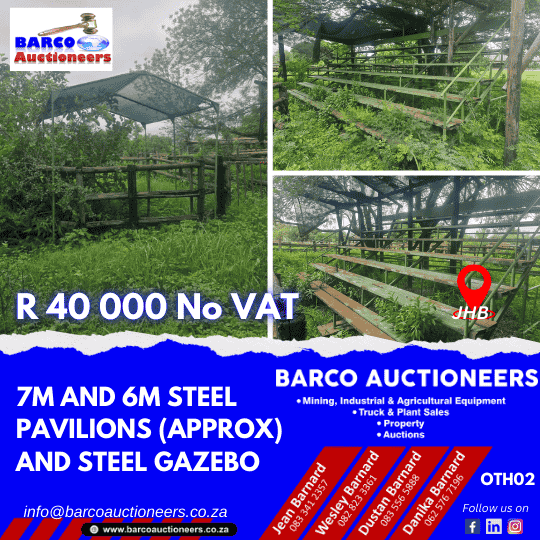 OTH02_7m and 6m Steel Pavilions (Approx) and Steel Gazebo