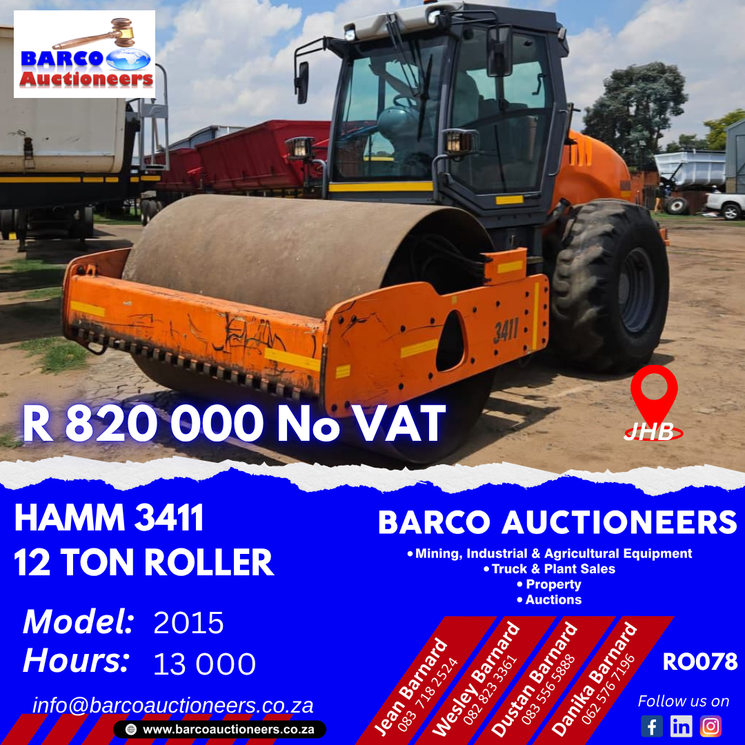 RO078_Hamm 3411 12 Ton Roller Year 2015