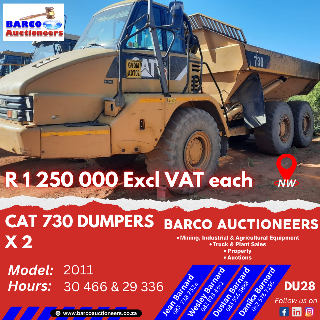 DU28_Cat 730 Dumpers x 2 2011 models