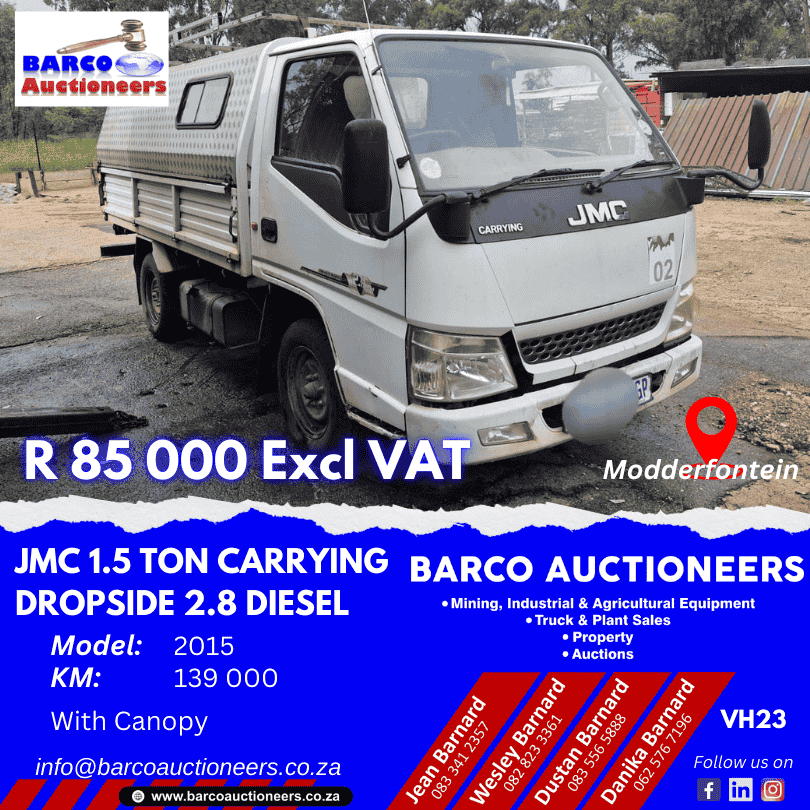 VH23_JMC 1.5 Ton Carrying Dropside 2.8 Diesel 2015 model