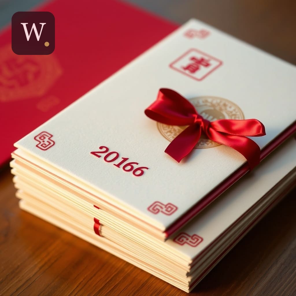 Hình ảnh thiệp cưới truyền thống năm 2016 với màu đỏ và chữ Hỷ