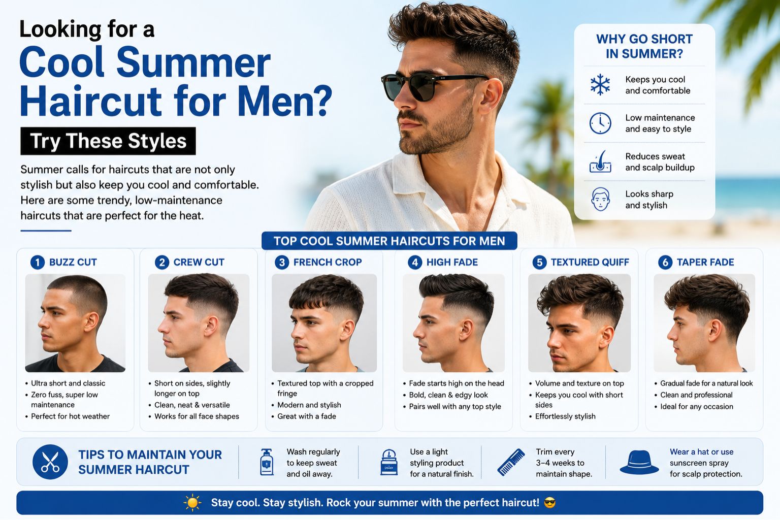 Looking for a Cool Summer Haircut for Men? Try These Styles