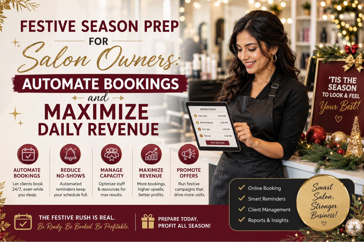 Festive Season Prep for Salon Owners: Automate Bookings and Maximize Daily Revenue