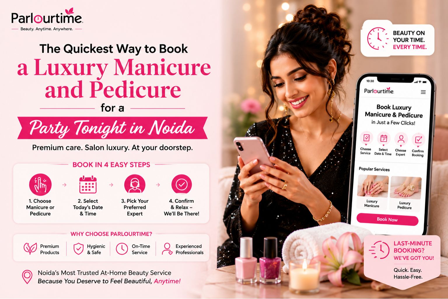 The Quickest Way to Book a Luxury Manicure and Pedicure for a Party Tonight in Noida