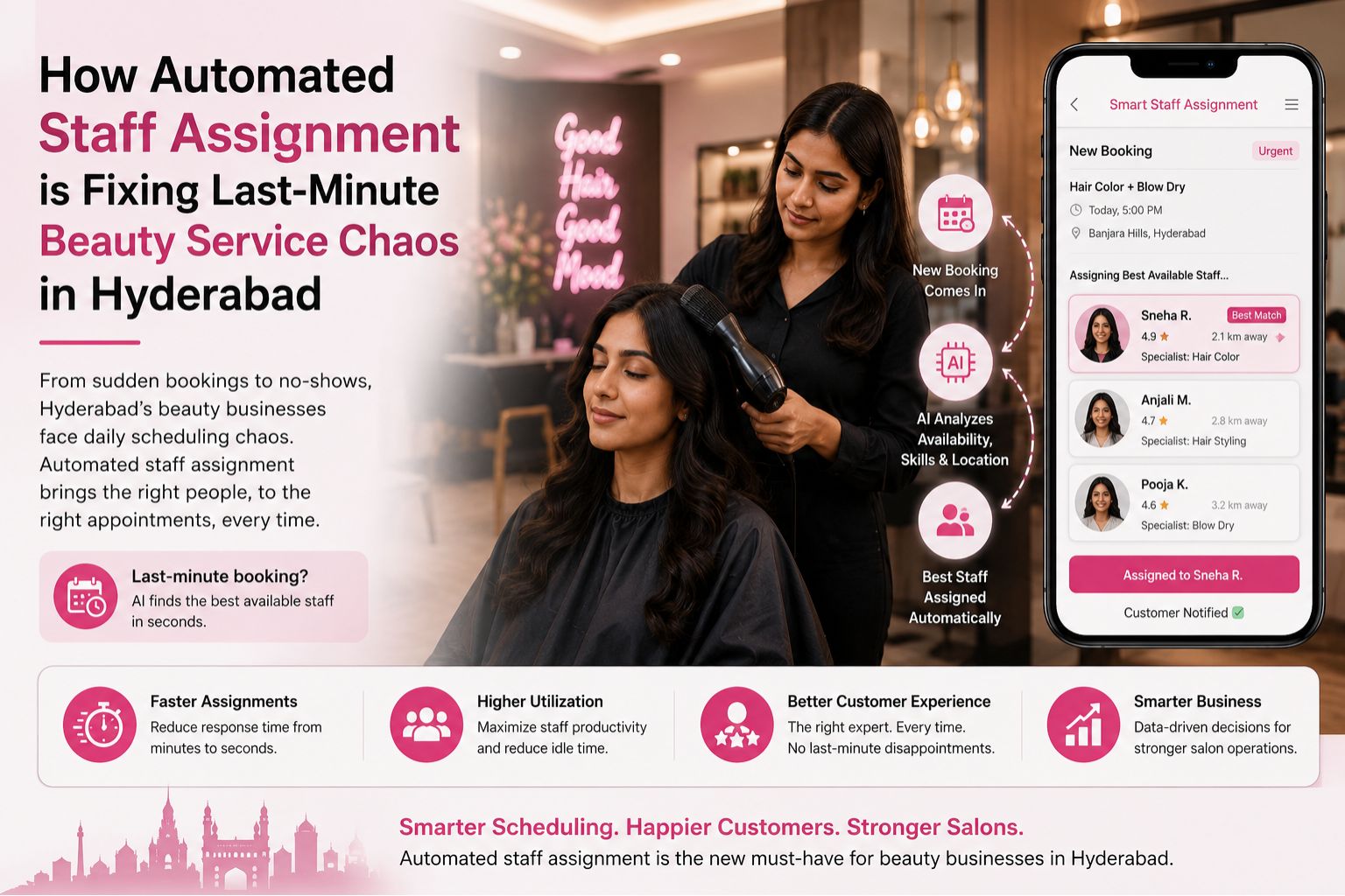 How Automated Staff Assignment is Fixing Last-Minute Beauty Service Chaos in Hyderabad