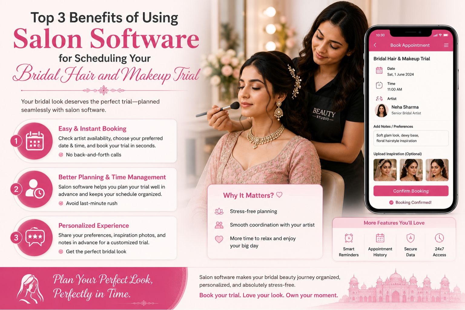Top 3 Benefits of Using Salon Software for Scheduling Your Bridal Hair and Makeup Trial