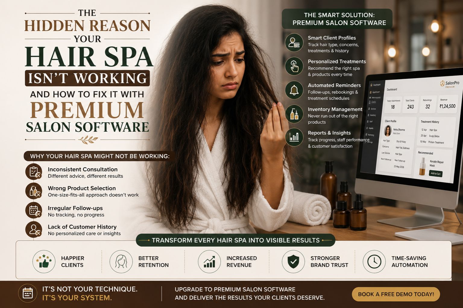 The Hidden Reason Your Hair Spa Isn't Working and How to Fix It with Premium Salon Software