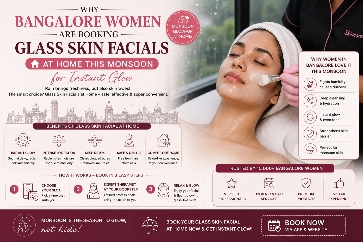 Why Bangalore Women Are Booking Glass Skin Facials at Home This Monsoon for Instant Glow