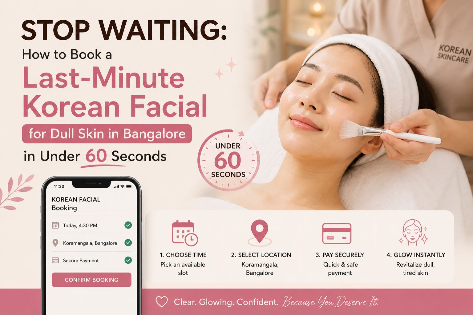 Stop Waiting: How to Book a Last-Minute Korean Facial for Dull Skin in Bangalore in Under 60 Seconds