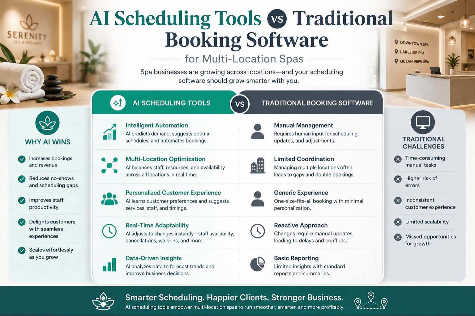 Comparing AI Scheduling Tools vs Traditional Booking Software for Multi-Location Spas