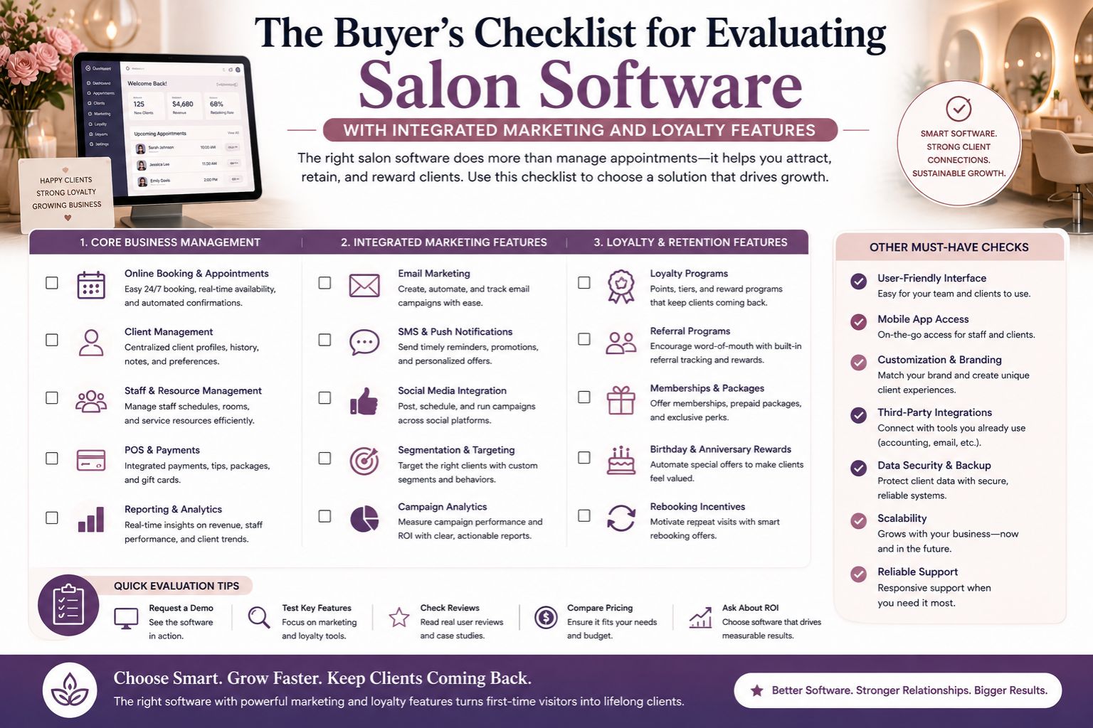 The Buyer's Checklist for Evaluating Salon Software with Integrated Marketing and Loyalty Features