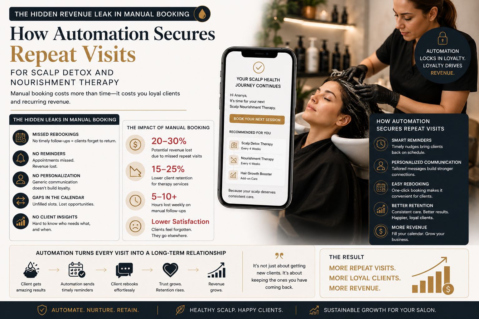 The Hidden Revenue Leak in Manual Booking: How Automation Secures Repeat Visits for Scalp Detox and Nourishment Therapy