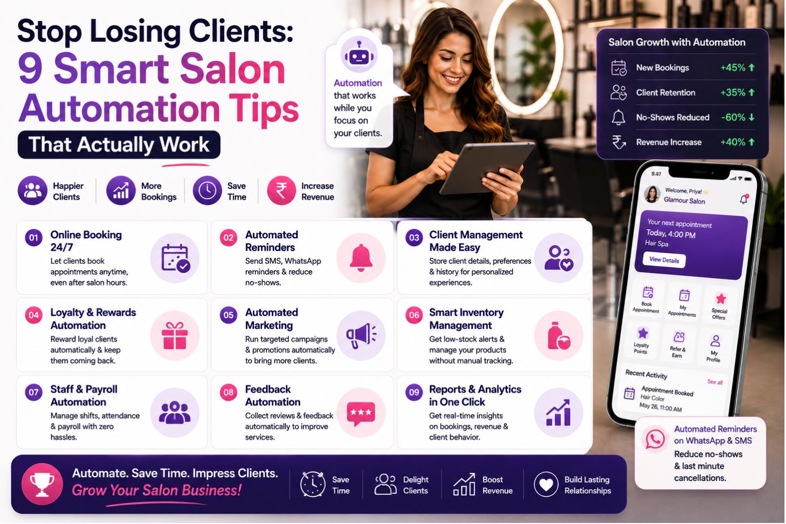 Stop Losing Clients: 9 Smart Salon Automation Tips That Actually Work