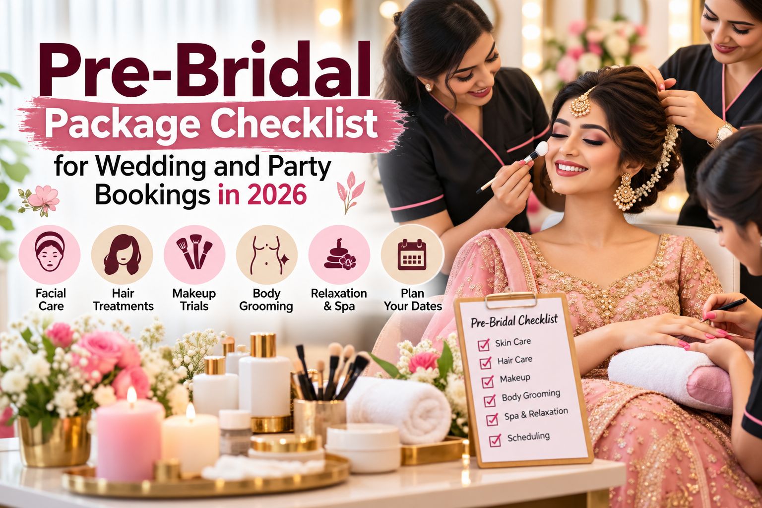 Pre-Bridal Package Checklist for Wedding and Party Bookings in 2026