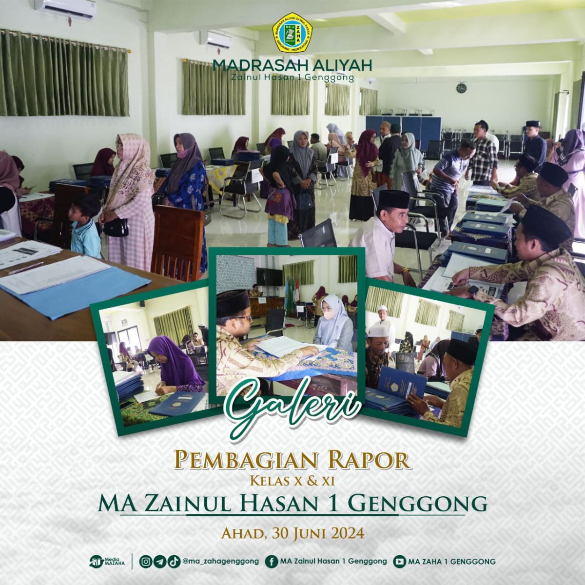 Pembagian Rapor MA Zaha 1 Genggong, Jadi Ajang Silaturahmi Guru dan Wali Santri