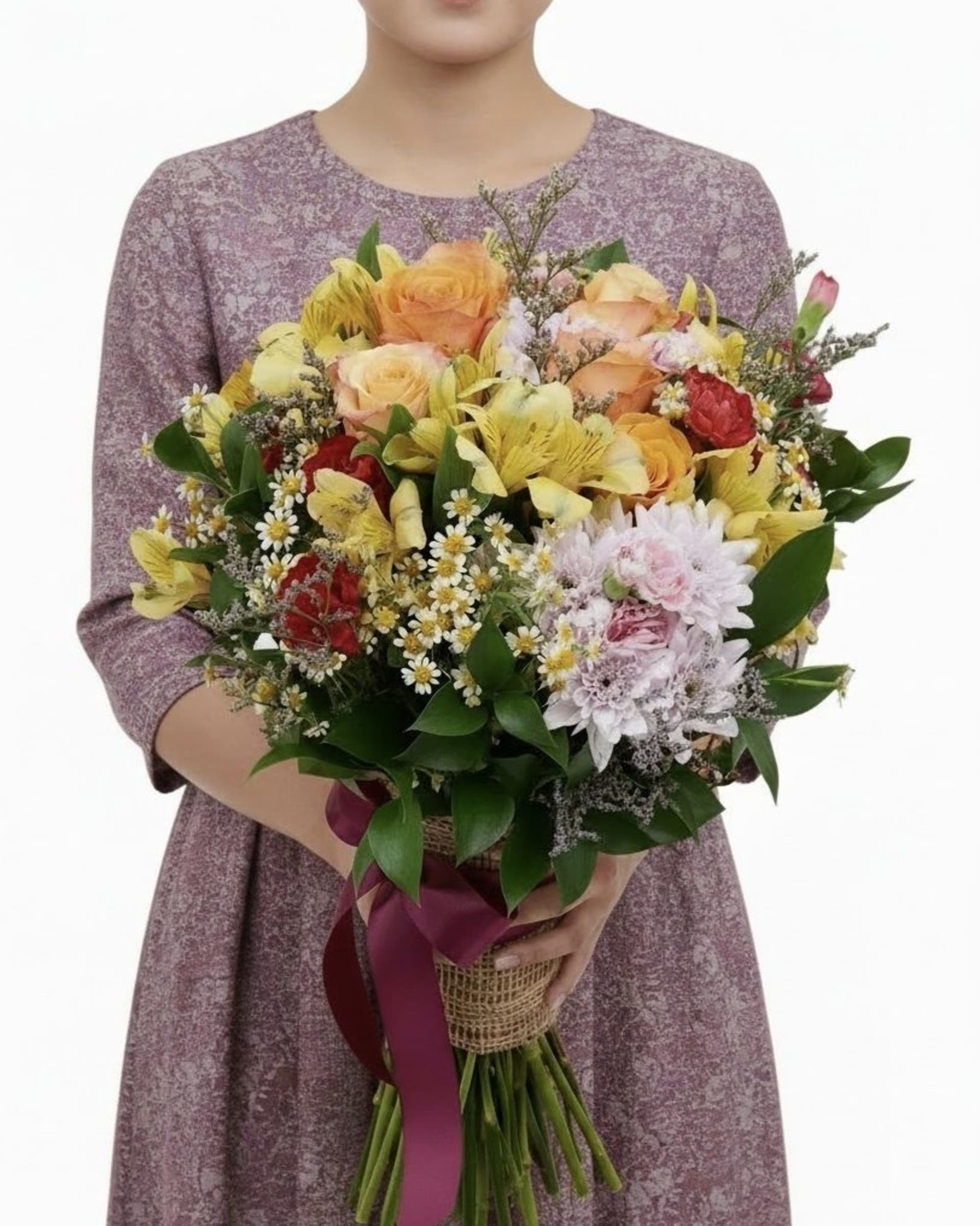 Wild Garden Medley Mixed Flower Rustic Bouquet