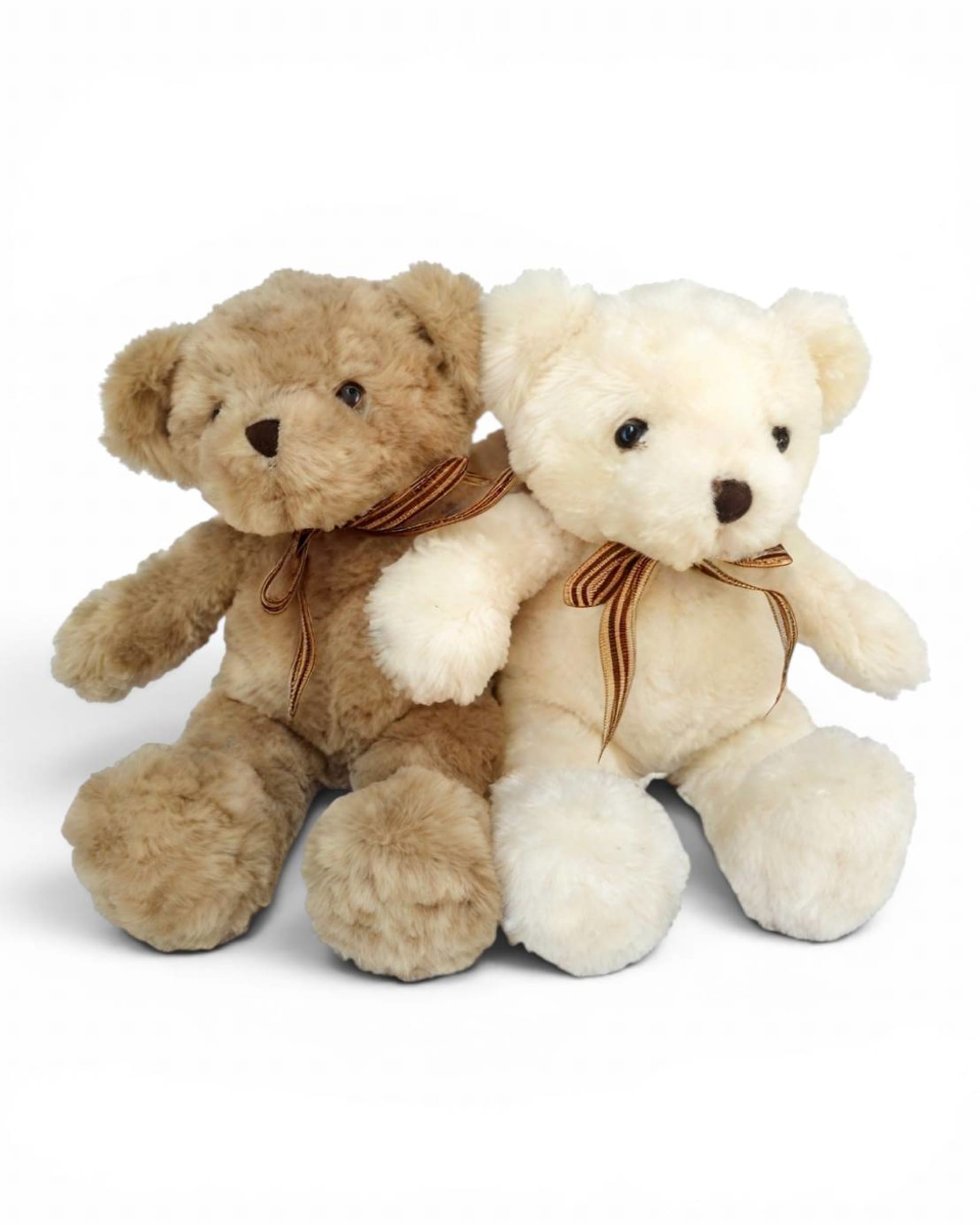 Teddy Bear Couple — Brown & Cream