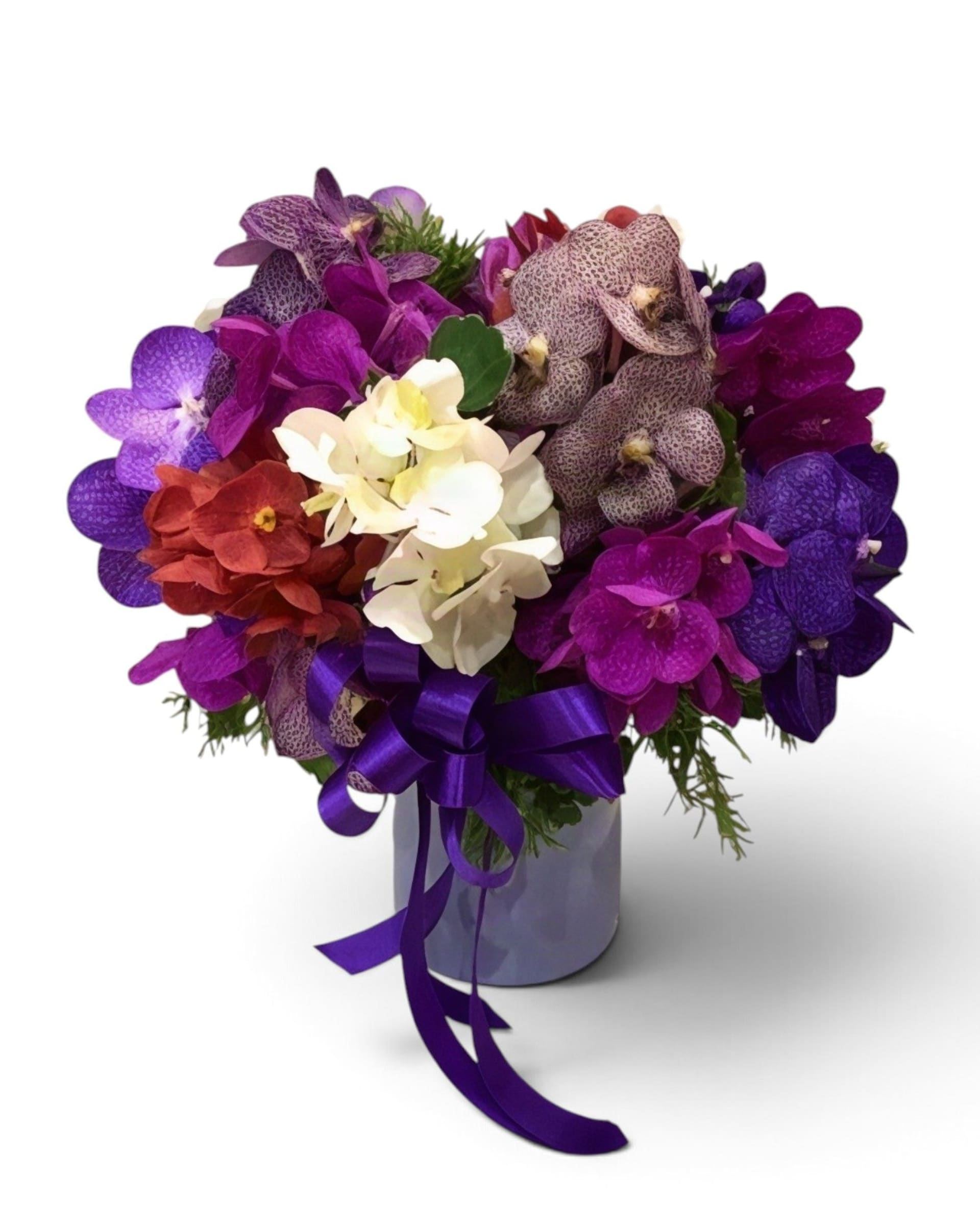 Purple Orchid Luxe Mixed Vanda Orchid Vase