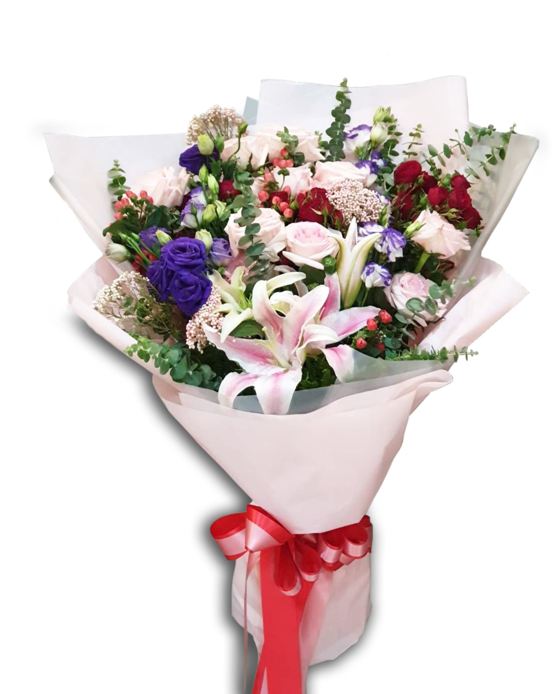 Grand Romance Mixed Lily & Rose Bouquet