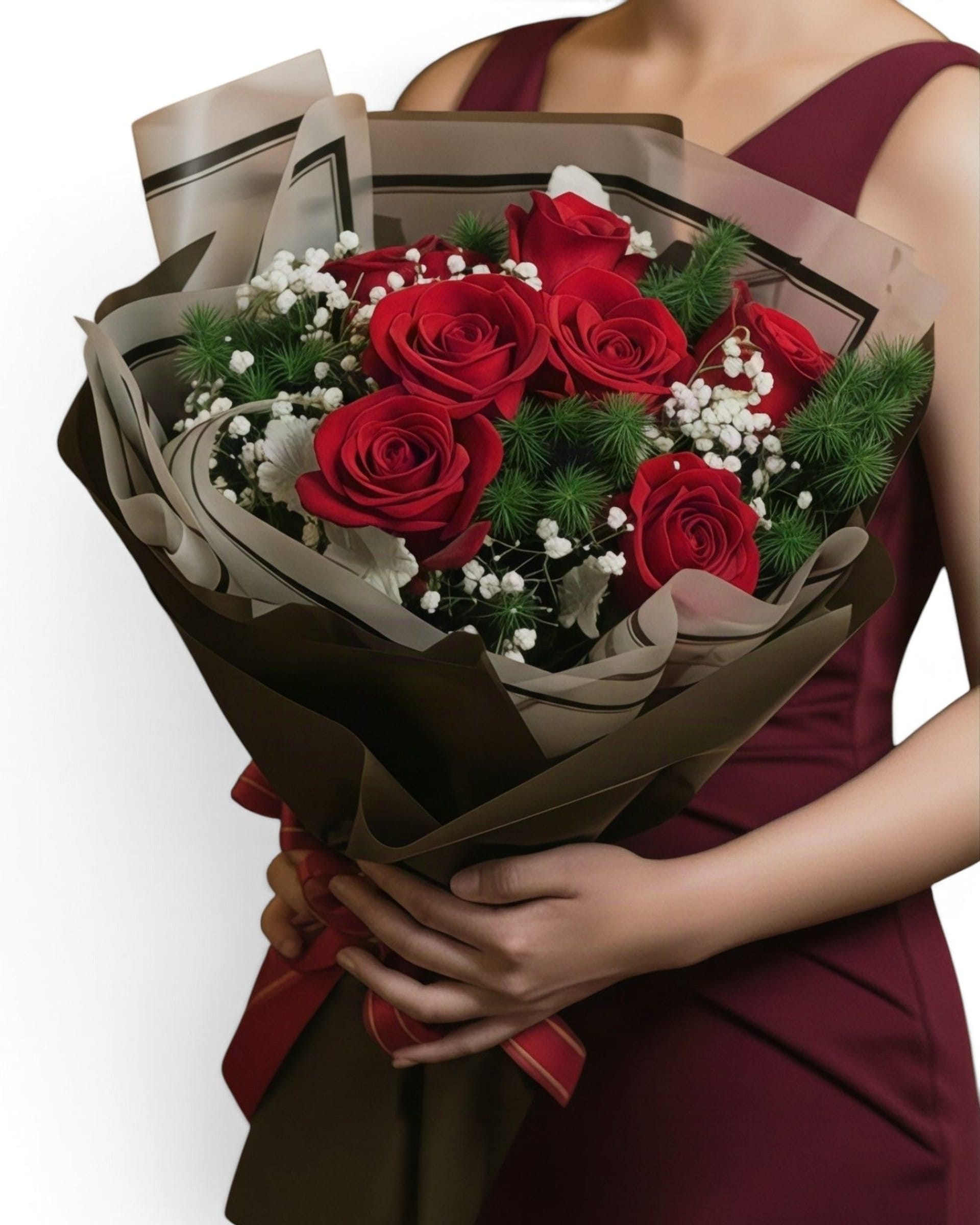 Dark Romance Red Rose Bouquet