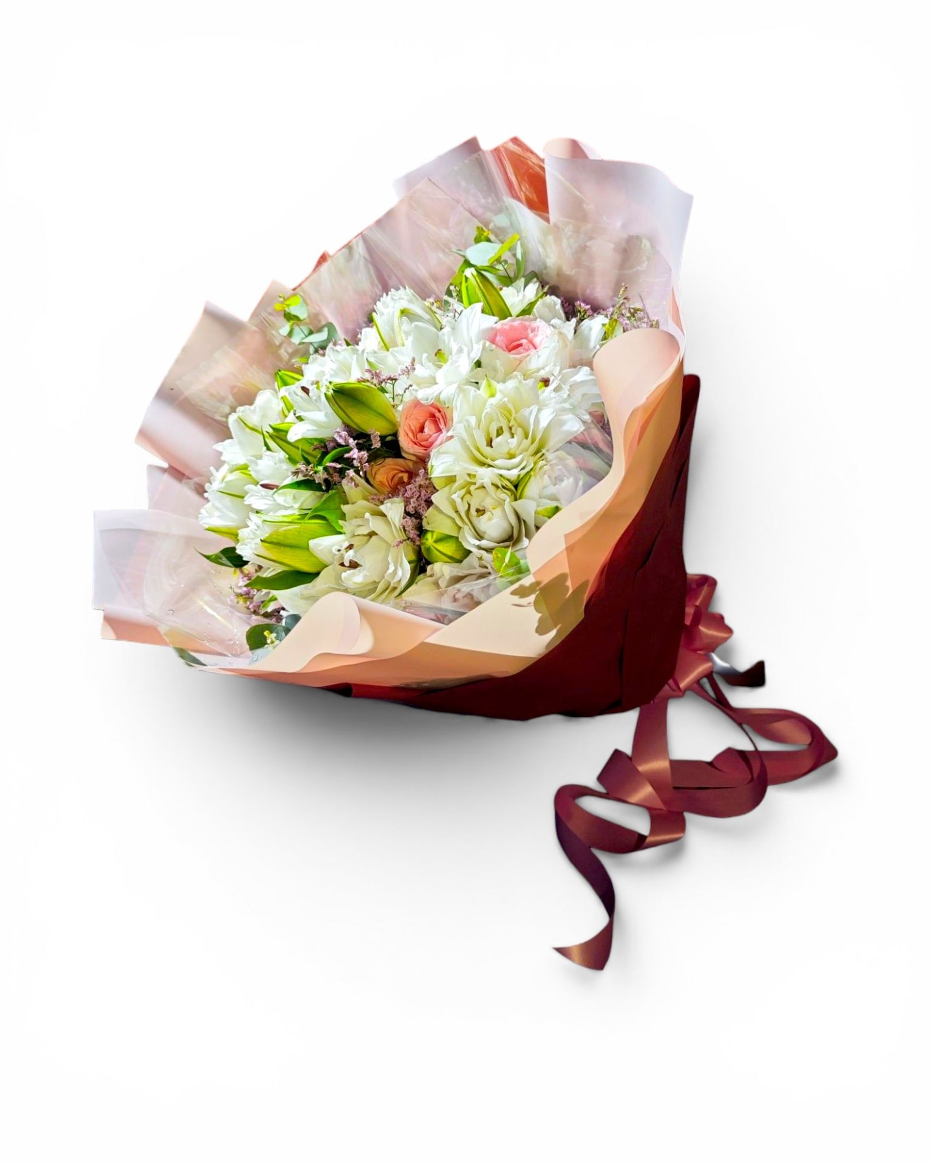 Purest Elegance White Double Lily Bouquet