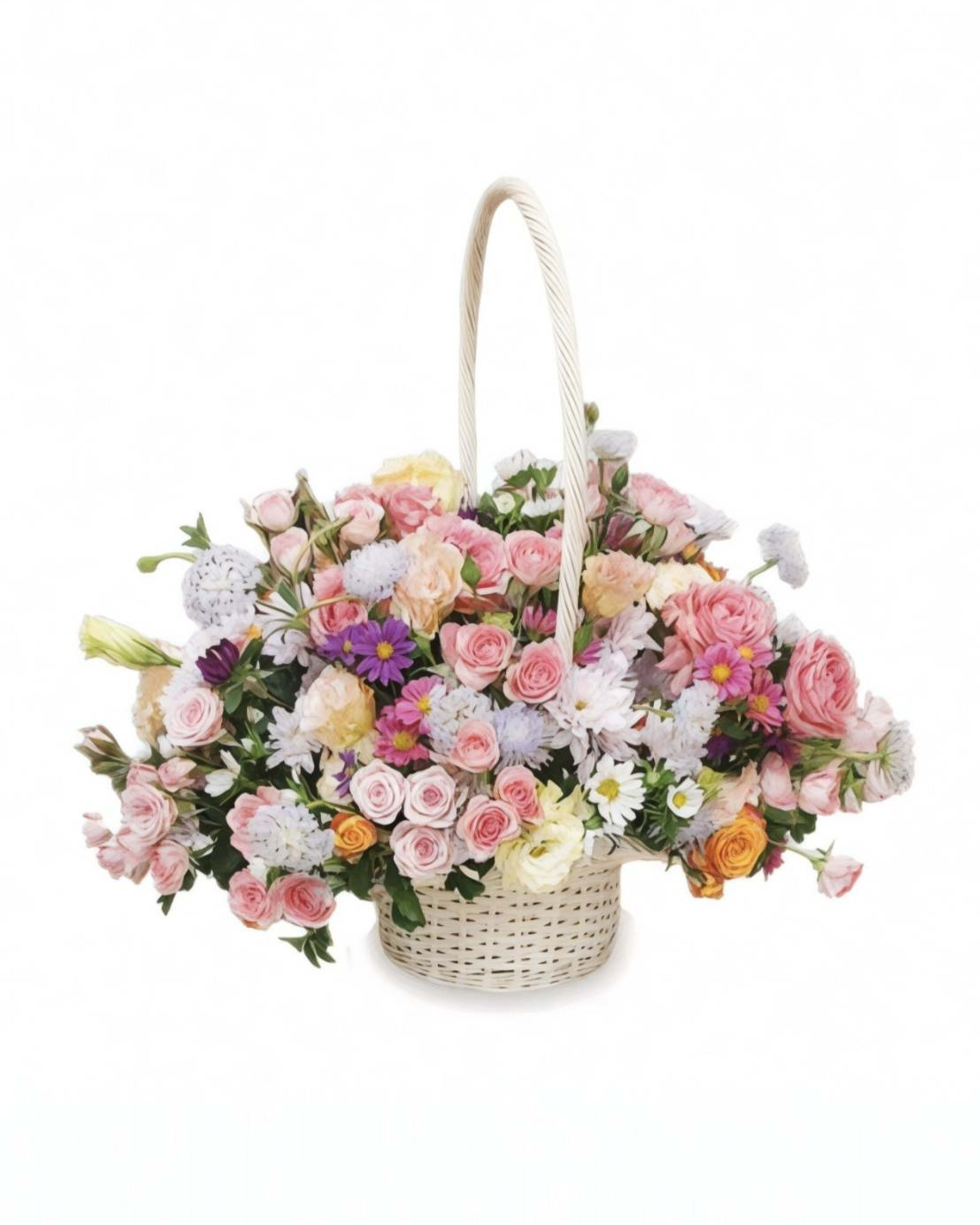 Garden Paradise Mixed Pastel Flower Basket