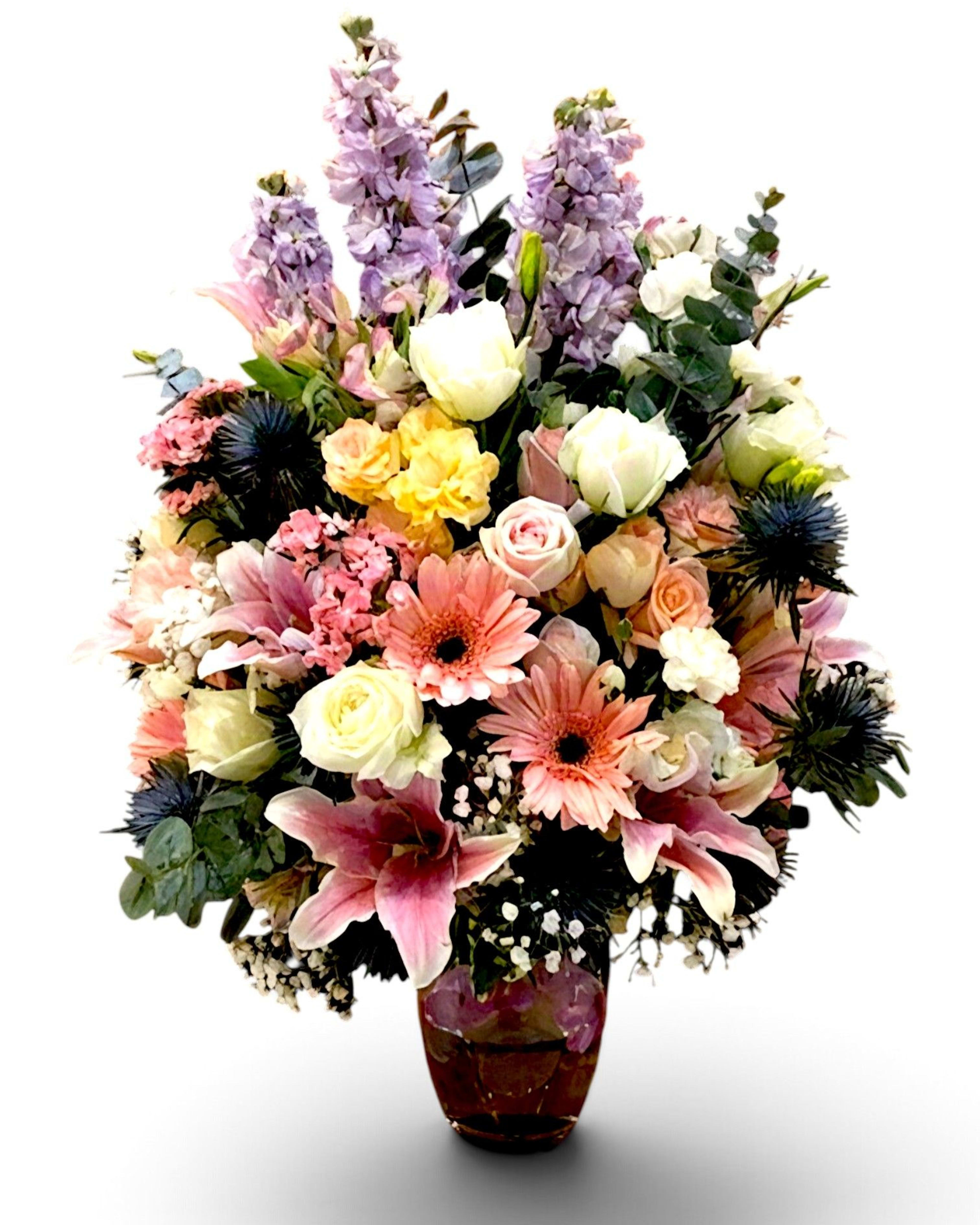 Pastel Symphony Premium Mixed Flower Vase