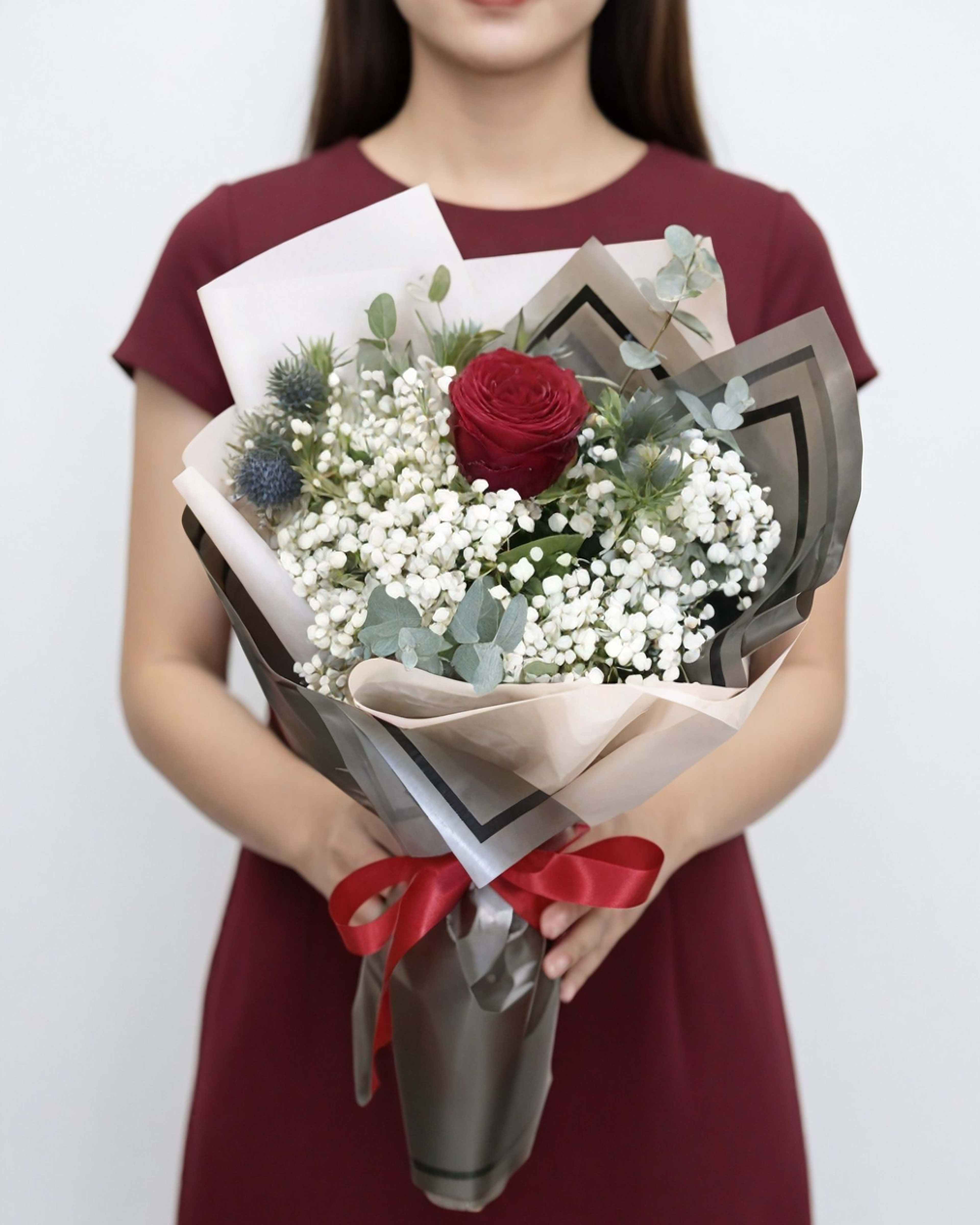 The One Single Red Rose Bouquet